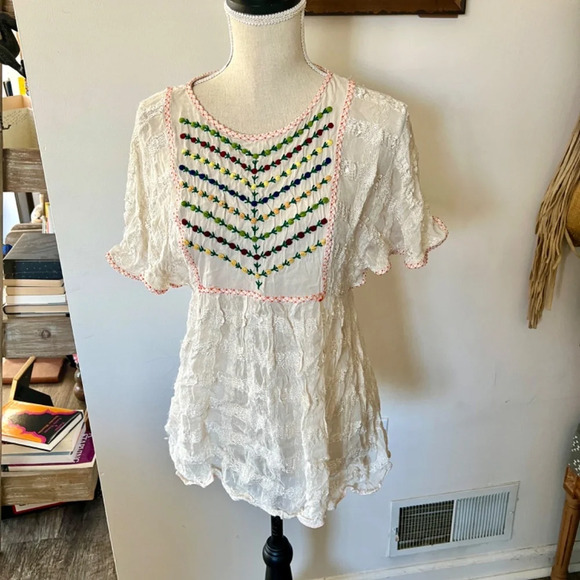 FREE PEOPLE NEW ROMANTICS Loral Knit Top / Tunic XS - Picture 1 of 8